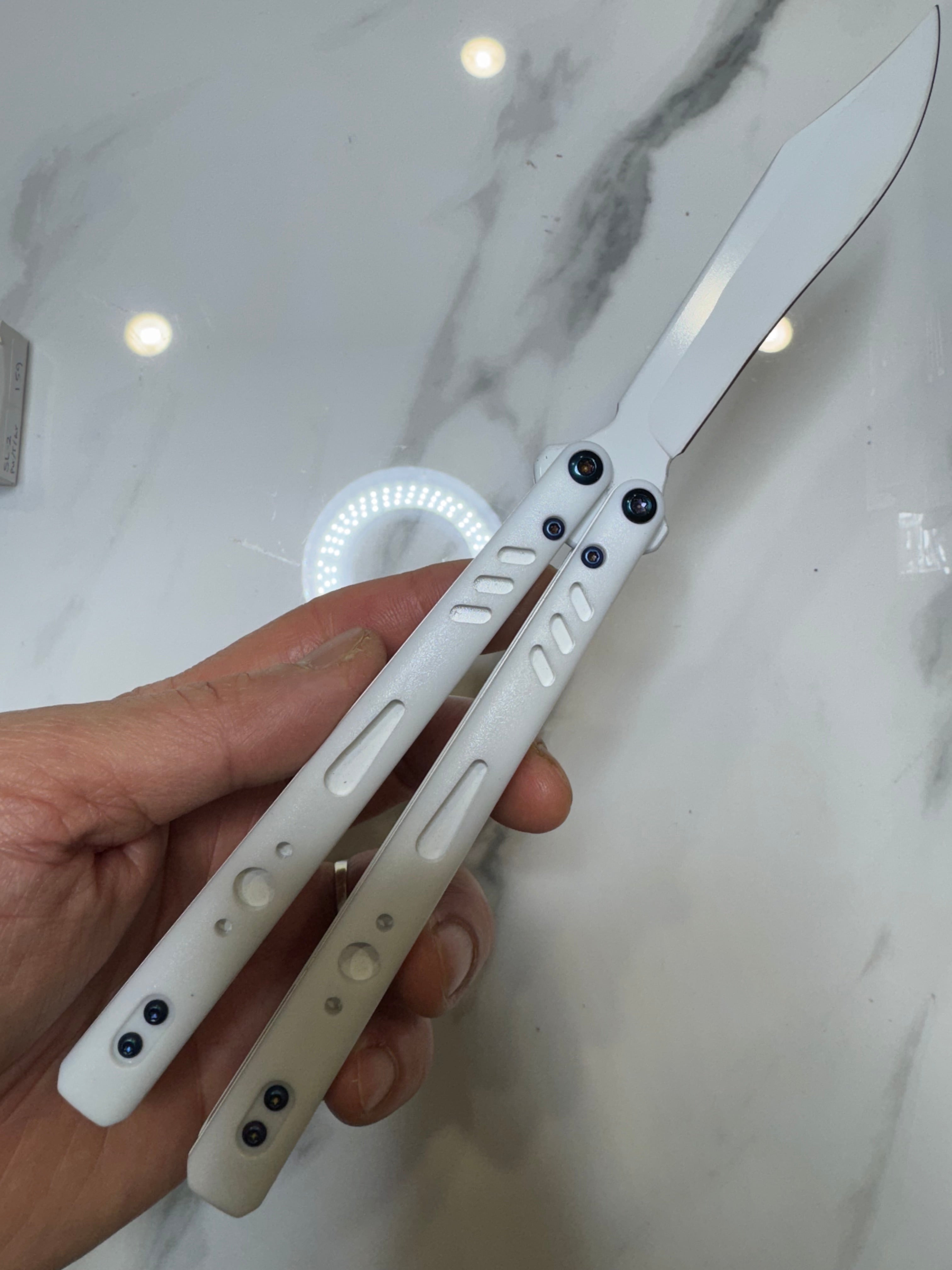 Butterfly Live Blade Balisong SEA LION1 White/White FREE SHIPPING Age 18+ only