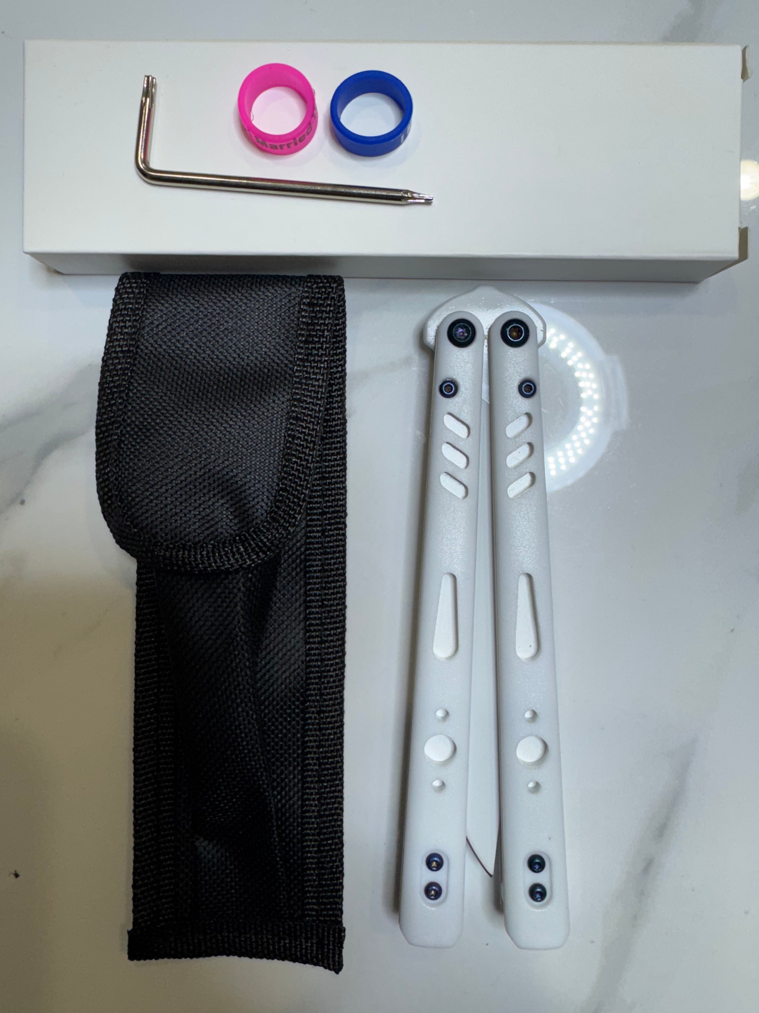 Butterfly Live Blade Balisong SEA LION1 White/White FREE SHIPPING Age 18+ only