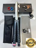 Butterfly Live Blade Balisong DRAGON TONGUE-2 (Grey handles Silver Blade) Gift Ideas FREE SHIPPING Age 18+ only