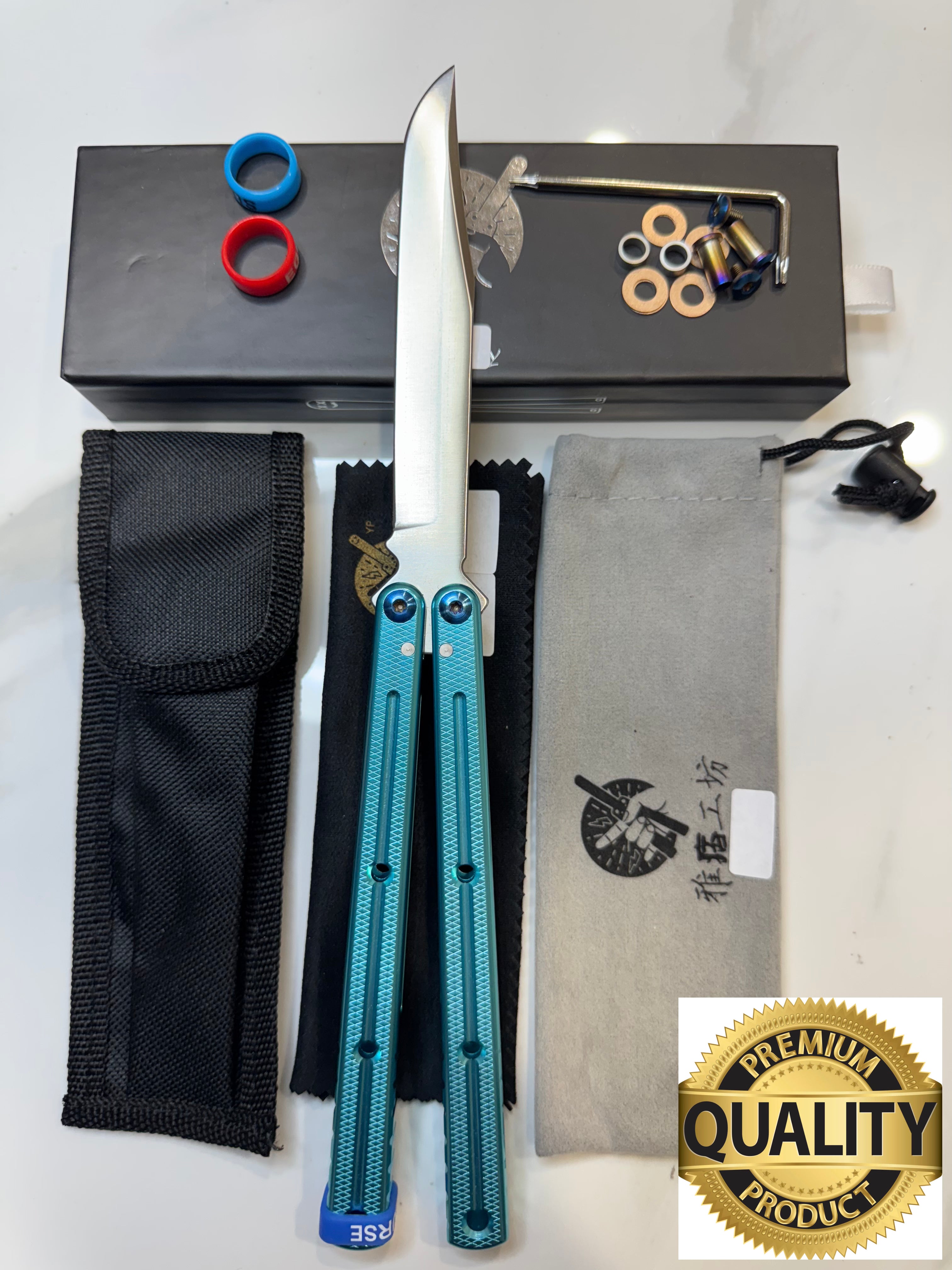 Butterfly Live Blade Balisong SEA EEL-2 (Light Blue Handles/Silver Blade) Gift Ideas FREE SHIPPING Age 18+ only