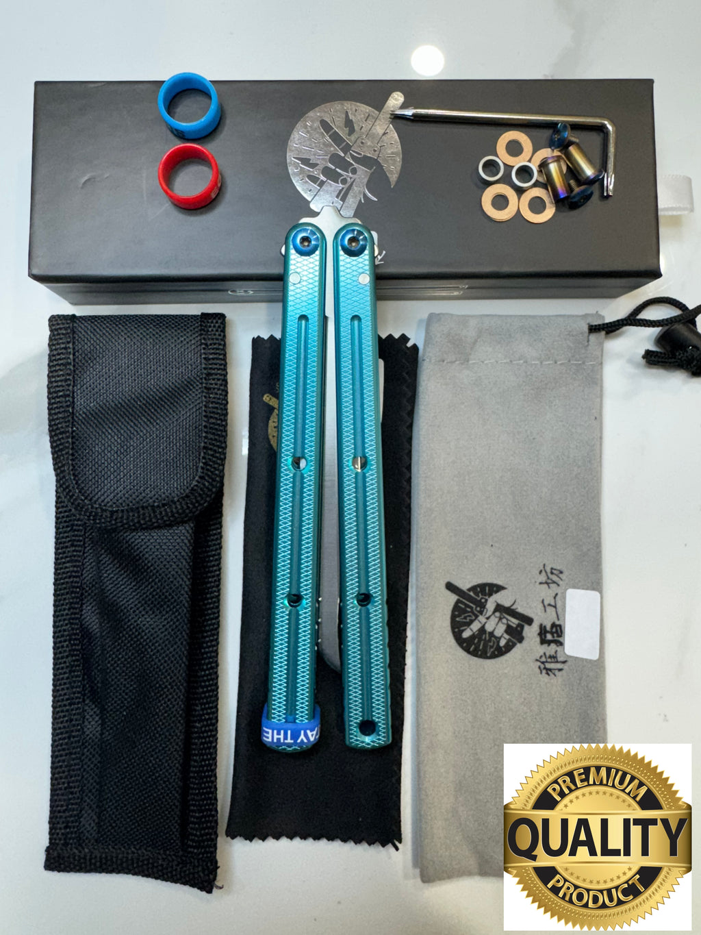 Butterfly Live Blade Balisong SEA EEL-2 (Light Blue Handles/Silver Blade) Gift Ideas FREE SHIPPING Age 18+ only
