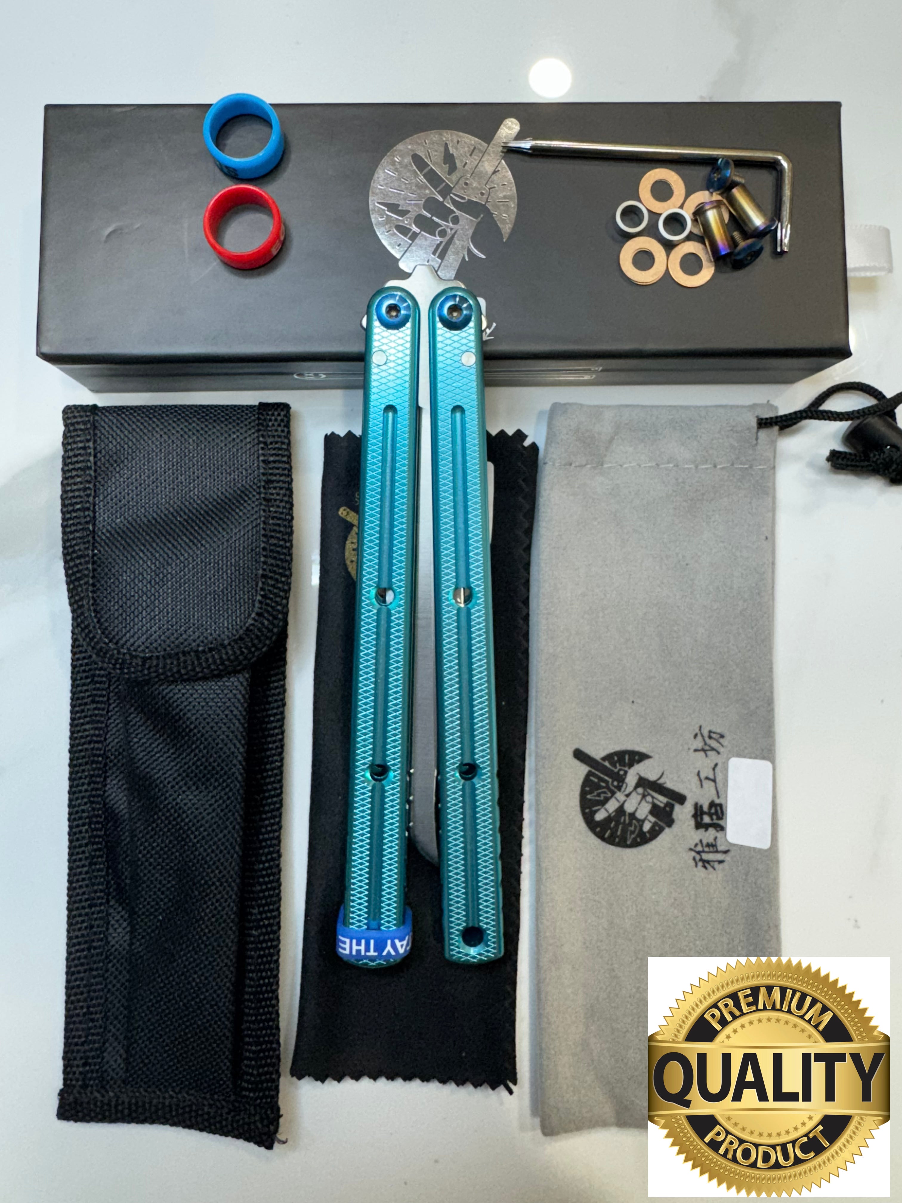 Butterfly Live Blade Balisong SEA EEL-2 (Light Blue Handles/Silver Blade) Gift Ideas FREE SHIPPING Age 18+ only