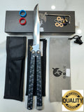 Butterfly Live Blade Balisong SEA EEL-2 (Silver Handles/Silver Blade) Gift Ideas FREE SHIPPING Age 18+ only