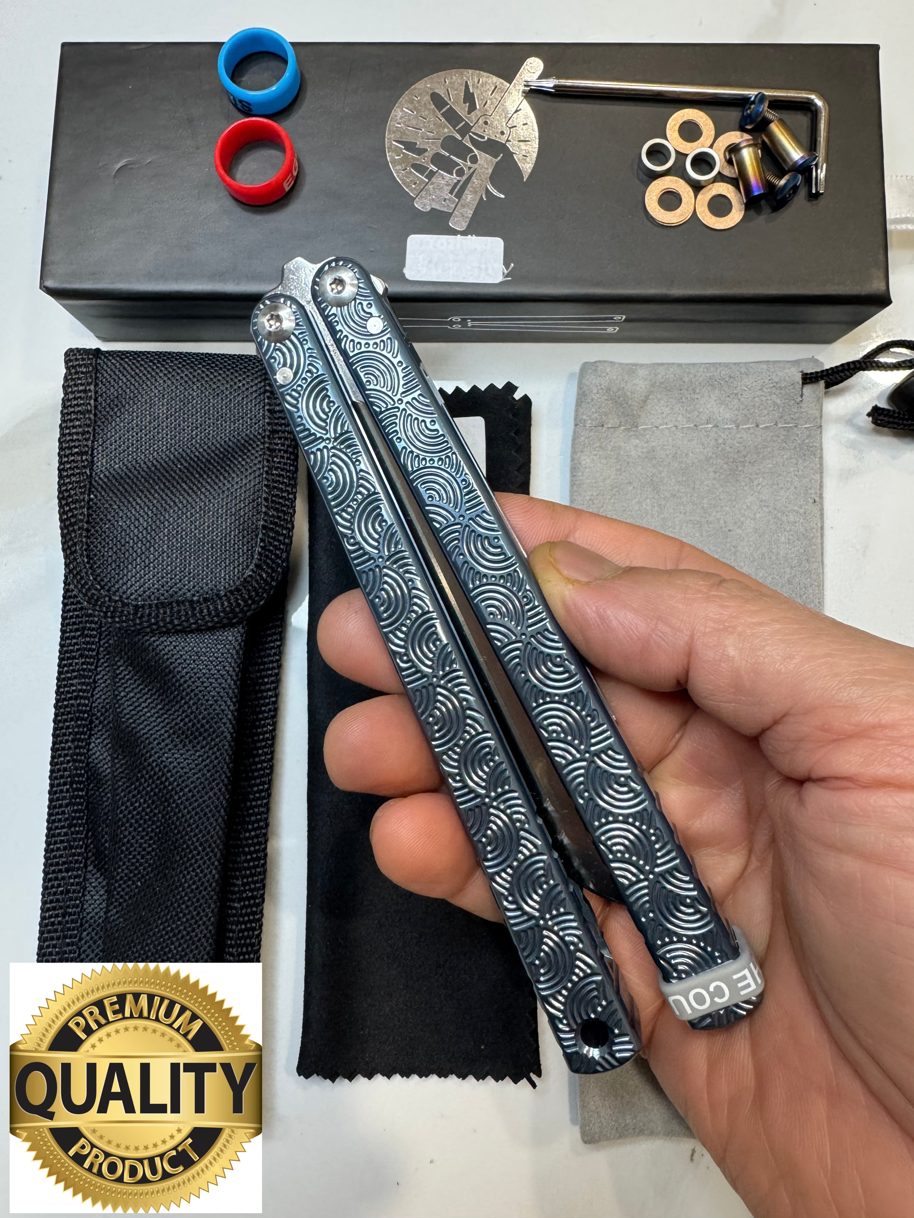 Butterfly Live Blade Balisong SEA EEL-2 (Grey Handles/Silver Blade) Gift Ideas FREE SHIPPING Age 18+ only