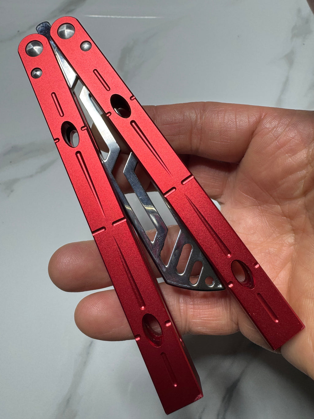 Butterfly BALISONG Trainer SERPENTS Red Tanto Blade PREMIUM QUALITY Free Ship