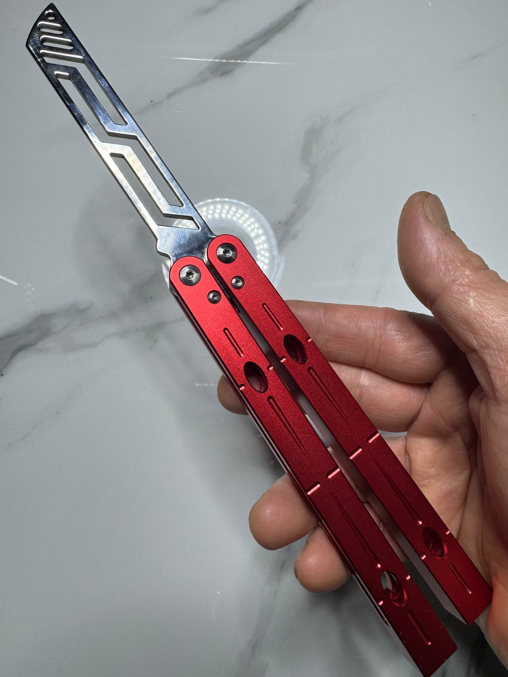 Butterfly BALISONG Trainer SERPENTS Red Tanto Blade PREMIUM QUALITY Free Ship