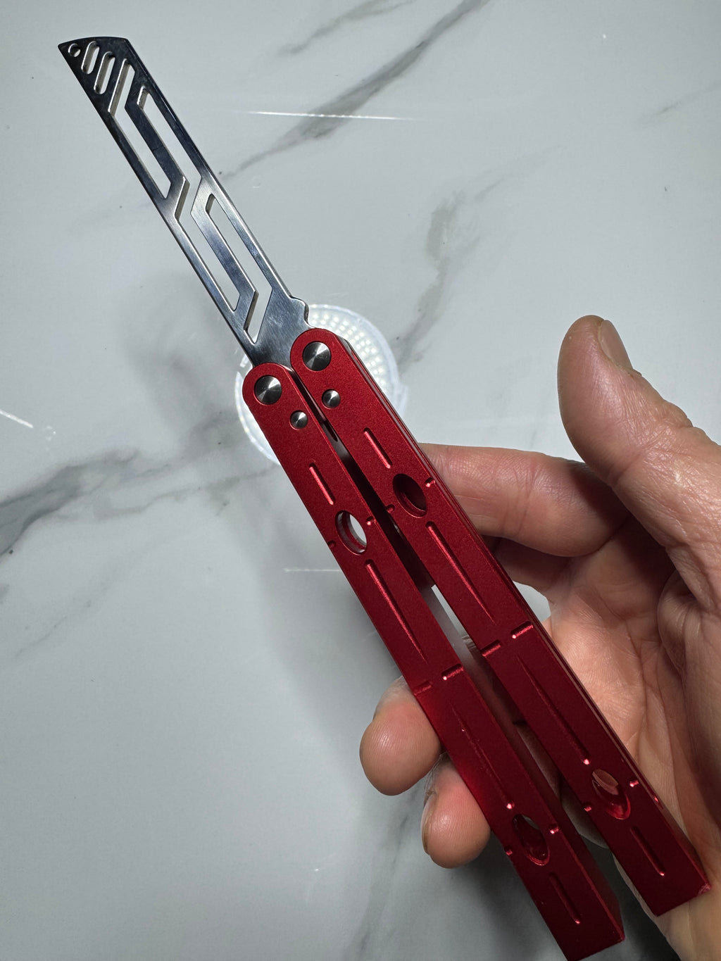 Butterfly BALISONG Trainer SERPENTS Red Tanto Blade PREMIUM QUALITY Free Ship