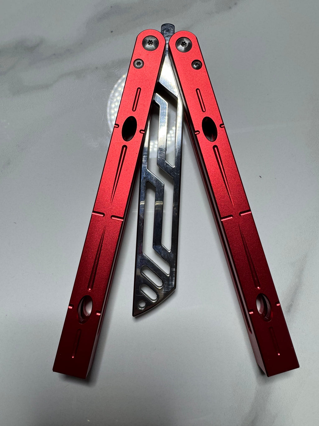 Butterfly BALISONG Trainer SERPENTS Red Tanto Blade PREMIUM QUALITY Free Ship