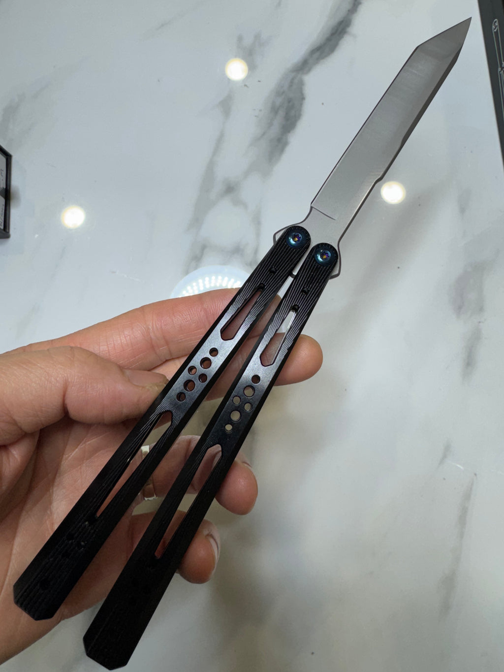 Butterfly Live Blade Balisong SEA HAWK Black/Grey FREE SHIPPING Great Gift Ideas Age 18+ only