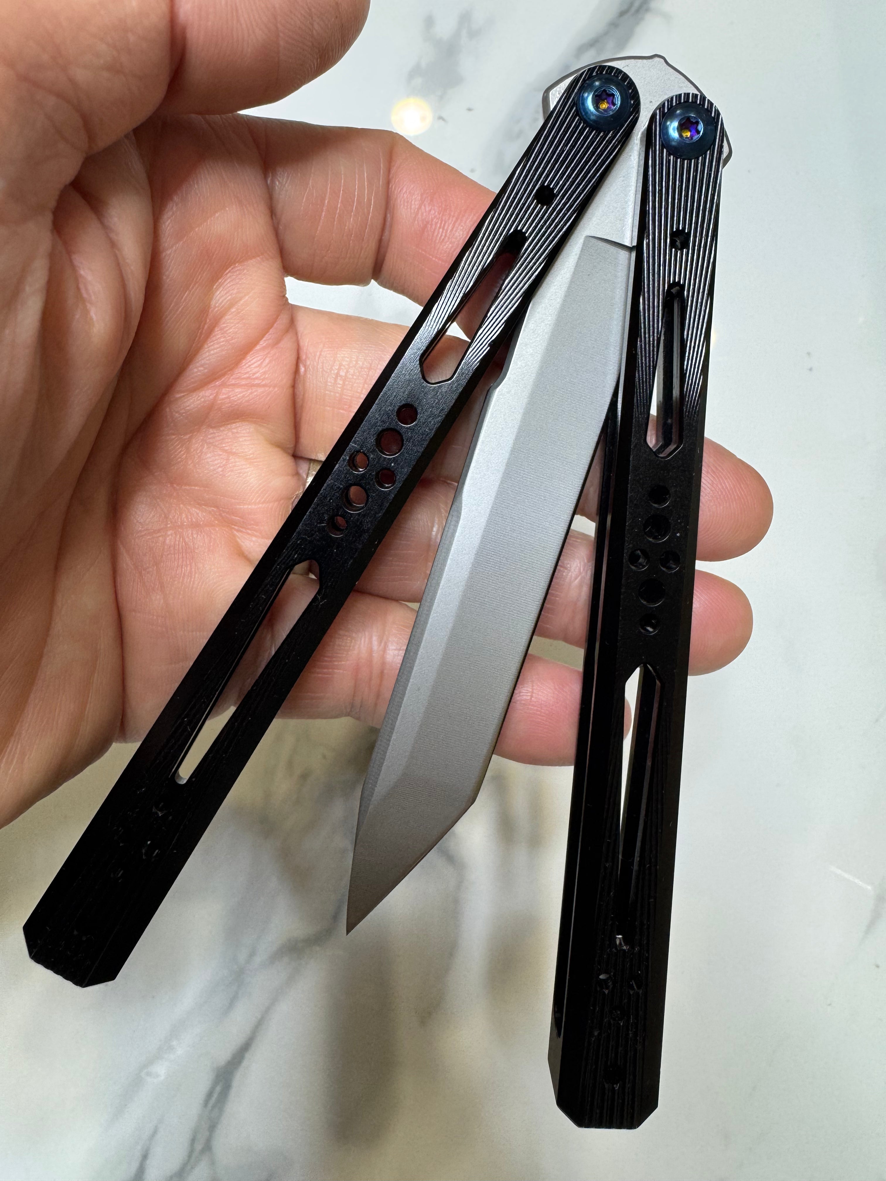 Butterfly Live Blade Balisong SEA HAWK Black/Grey FREE SHIPPING Great Gift Ideas Age 18+ only