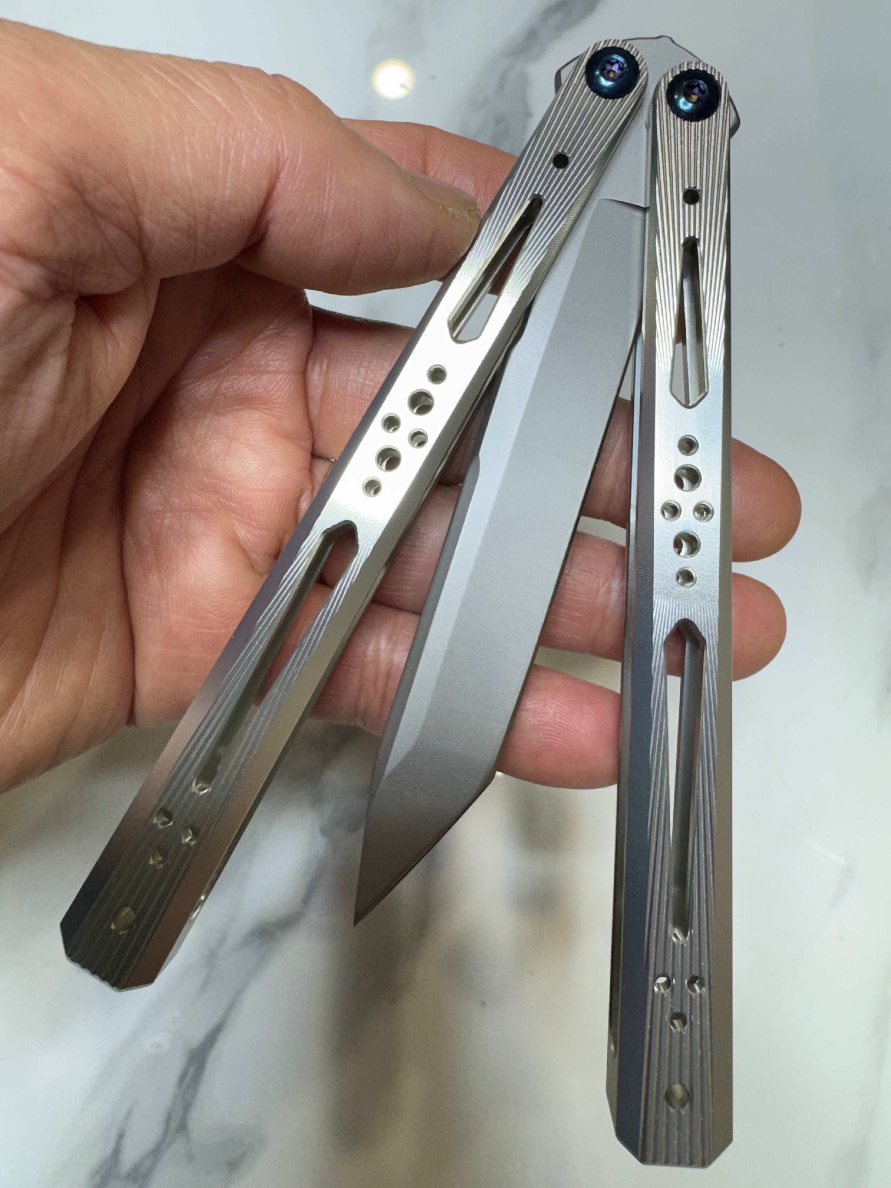 Butterfly Live Blade Balisong SEA HAWK Silver/Grey FREE SHIPPING Great Gift Ideas Age 18+ only