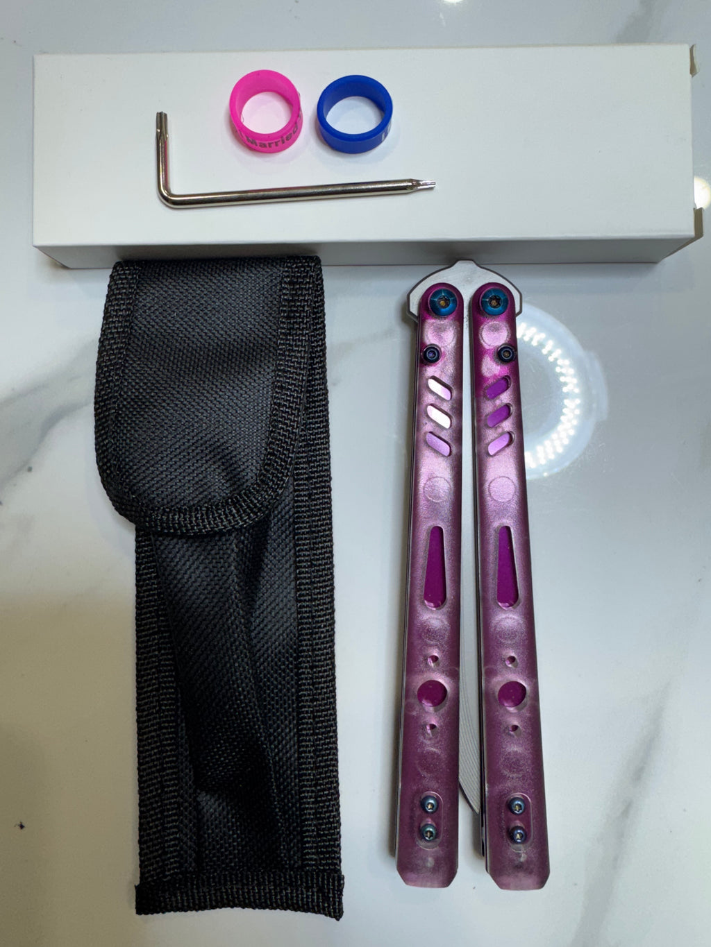 Butterfly Live Blade Balisong SEA LION2 Purple/Grey FREE SHIPPING Age 18+ only