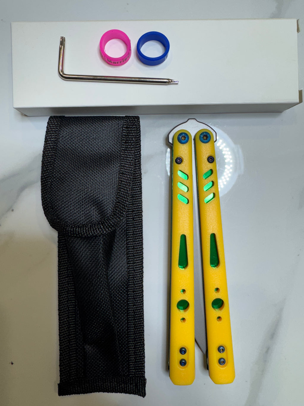 Butterfly Live Blade Balisong SEA LION2 Yellow/Green/Grey FREE SHIPPING Age 18+ only