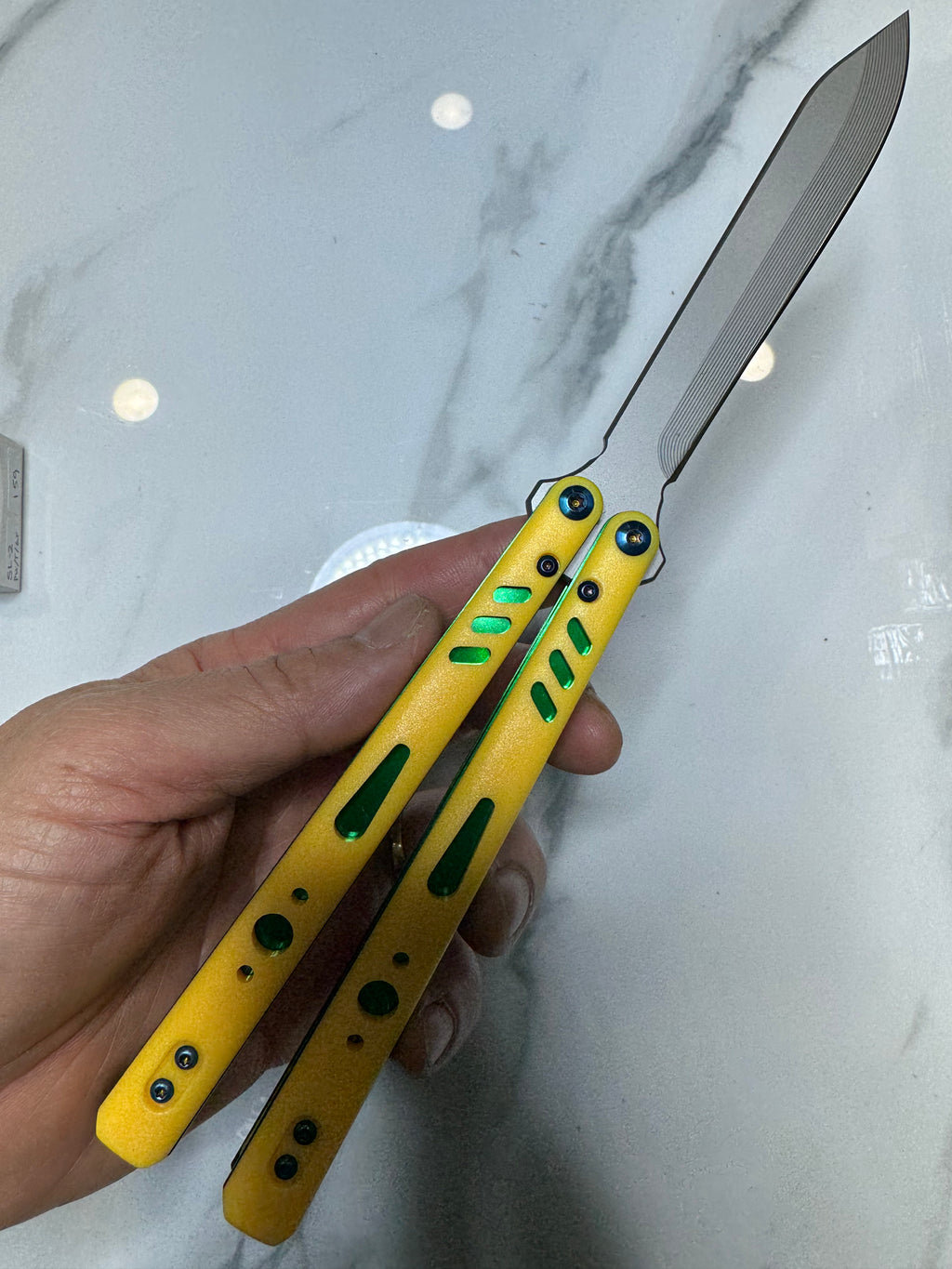 Butterfly Live Blade Balisong SEA LION2 Yellow/Green/Grey FREE SHIPPING Age 18+ only