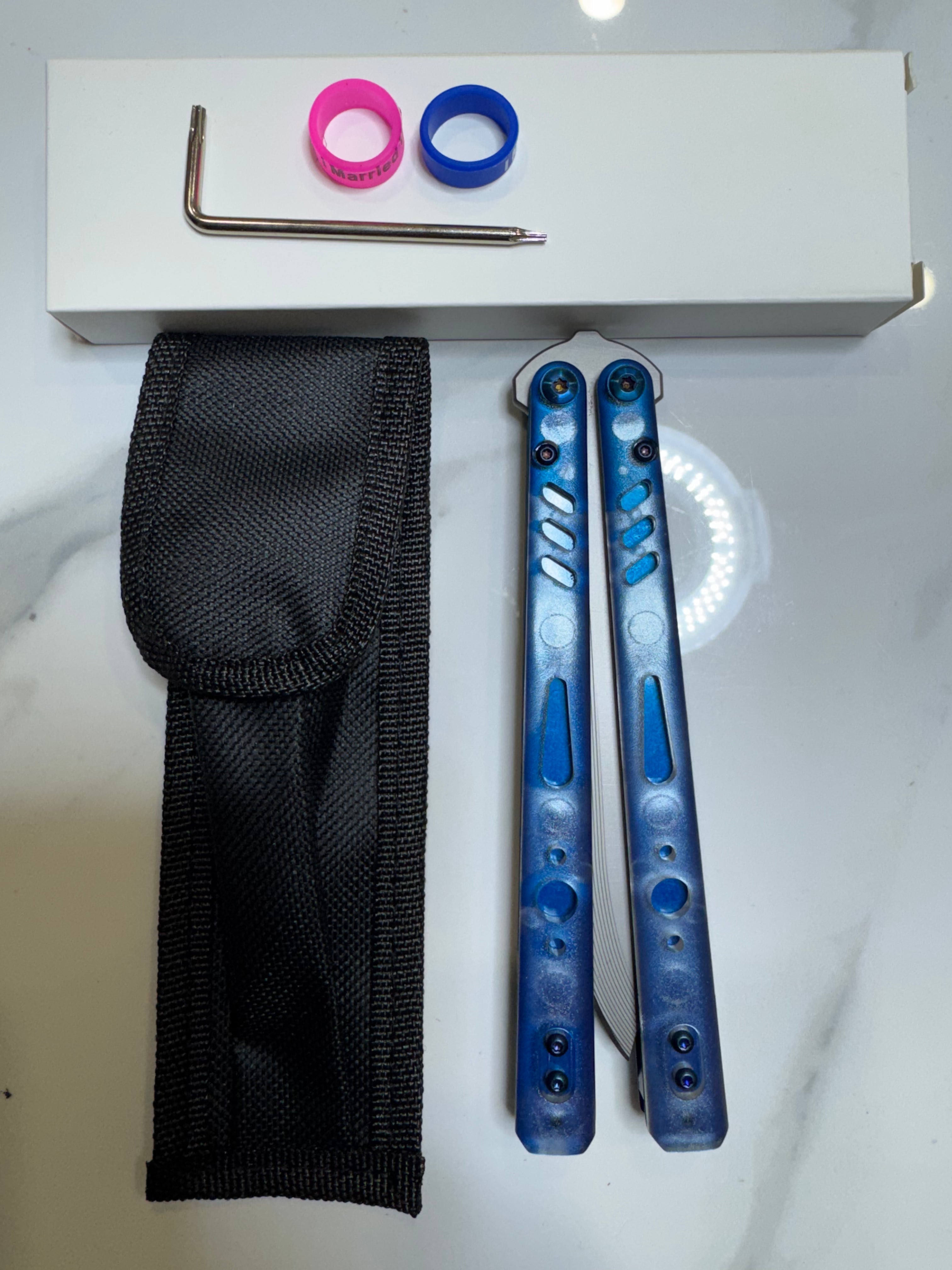 Butterfly Live Blade Balisong SEA LION2 Blue/Grey FREE SHIPPING Age 18+ only