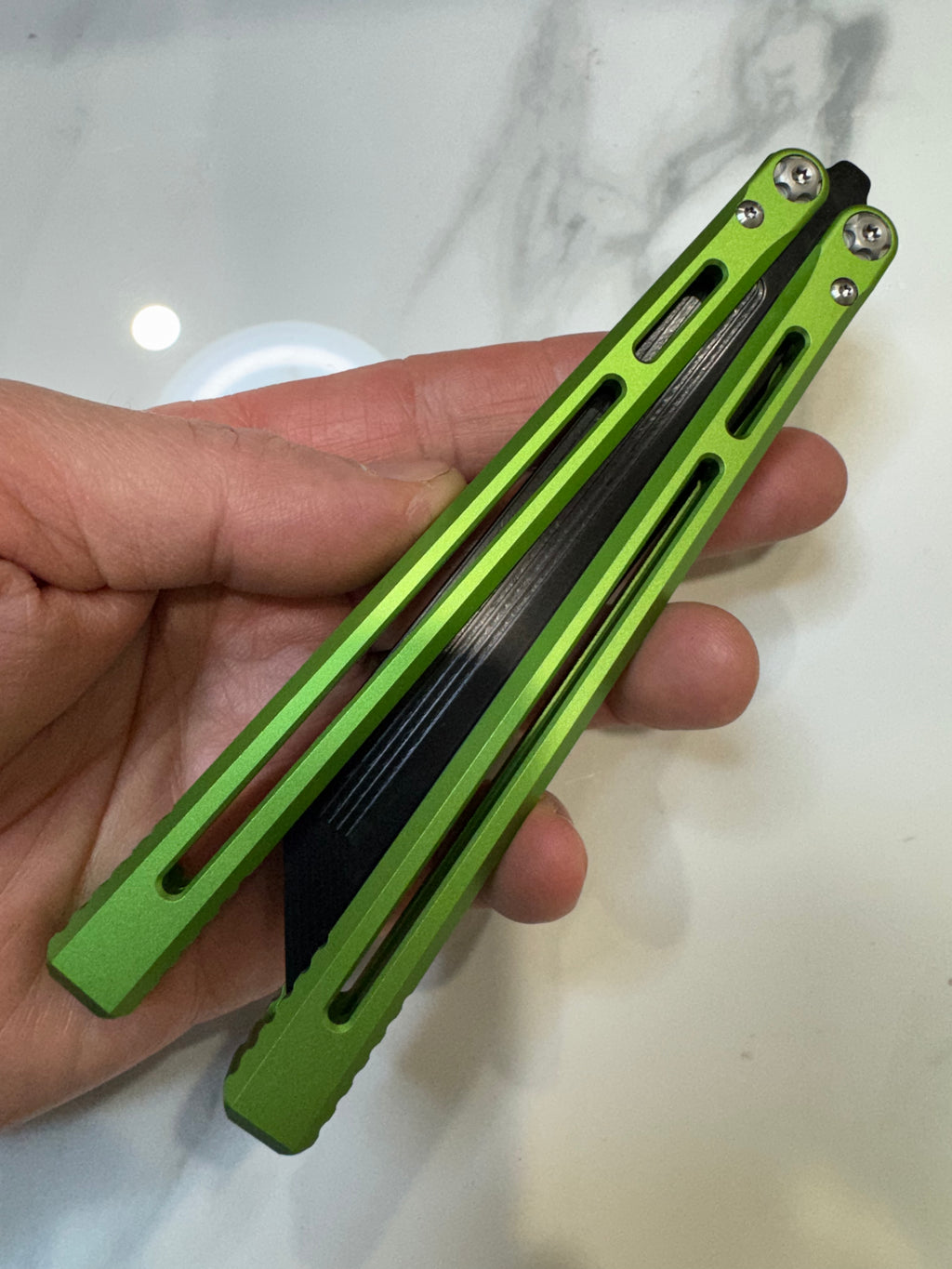 SEA SNAKE Full Aluminium Alloy Green/Black blunt blade Safe Balisong Trainer PREMIUM QUALITY Free Fast Shipping