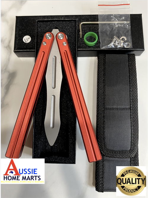Butterfly BALISONG Trainer ALUMI Red Tip Blade PREMIUM QUALITY Free Shipping