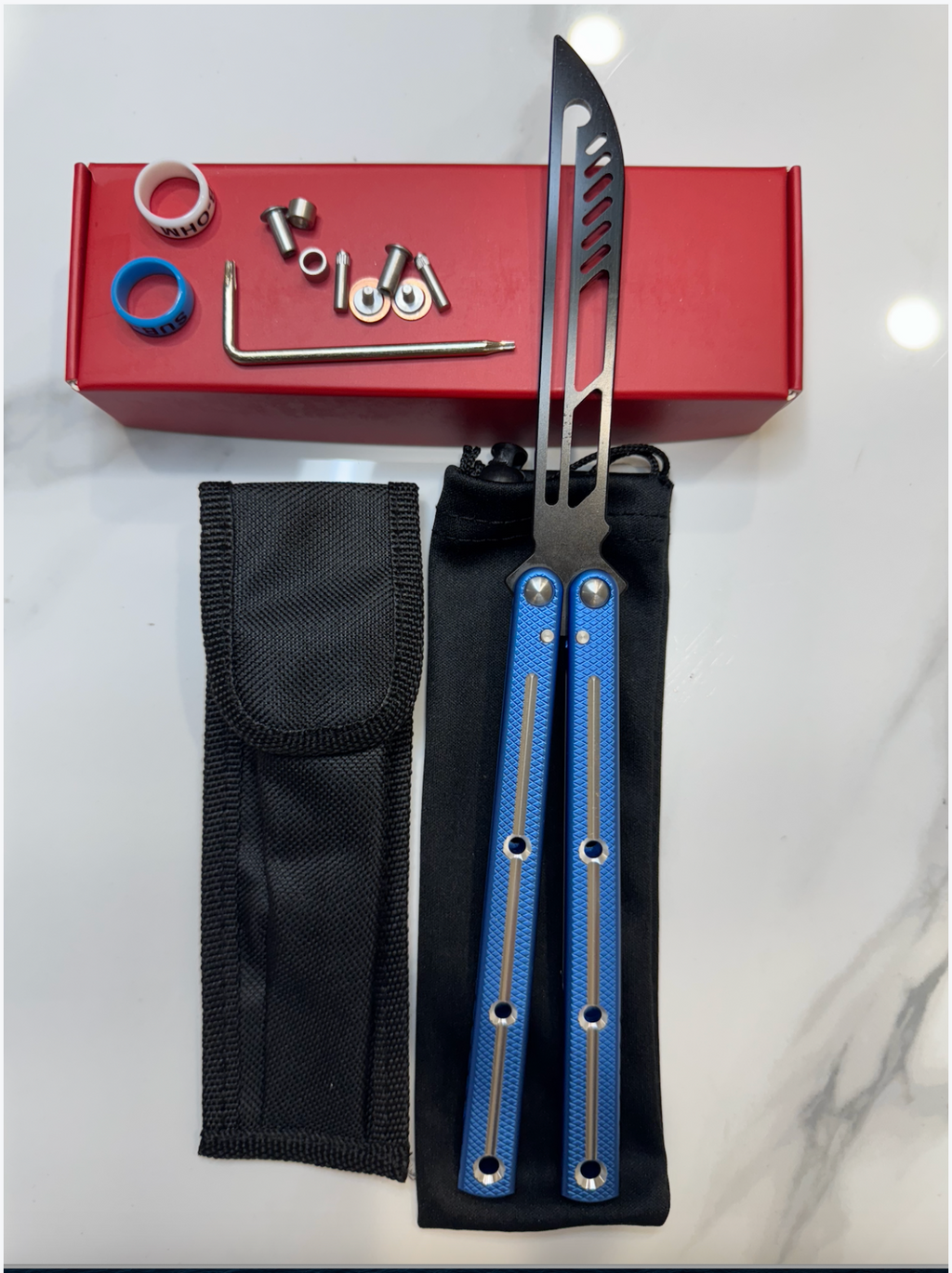 Butterfly Safe Balisong Trainer "BLUE” SEA MONSTER PREMIUM QUALITY Free Shipping