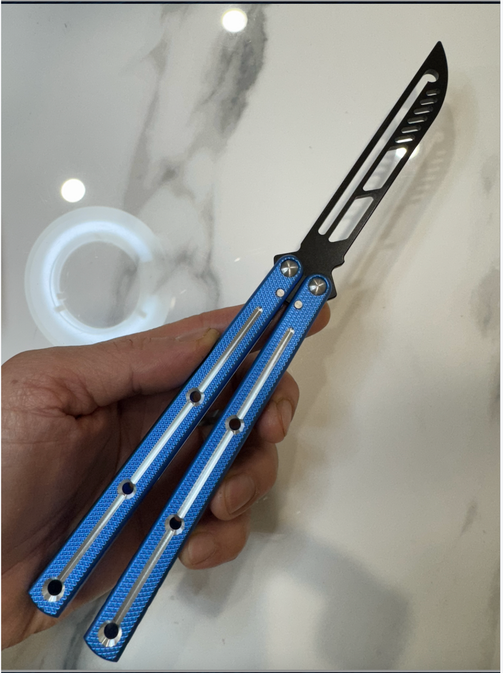 Butterfly Safe Balisong Trainer "BLUE” SEA MONSTER PREMIUM QUALITY Free Shipping