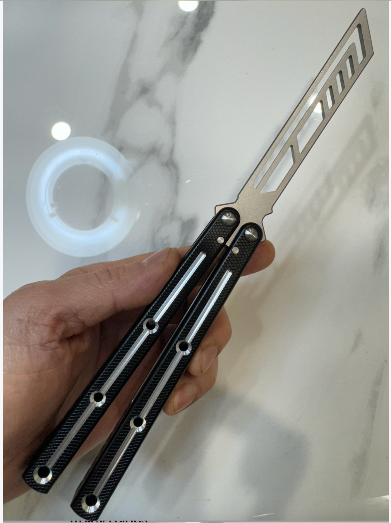 Butterfly Durable Balisong Trainer SEA-DRAGON BlackSilver Blade PREMIUM QUALITY Free Shipping