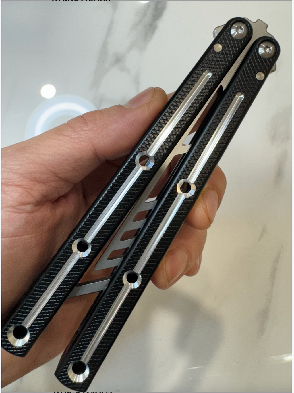 Butterfly Durable Balisong Trainer SEA-DRAGON BlackSilver Blade PREMIUM QUALITY Free Shipping