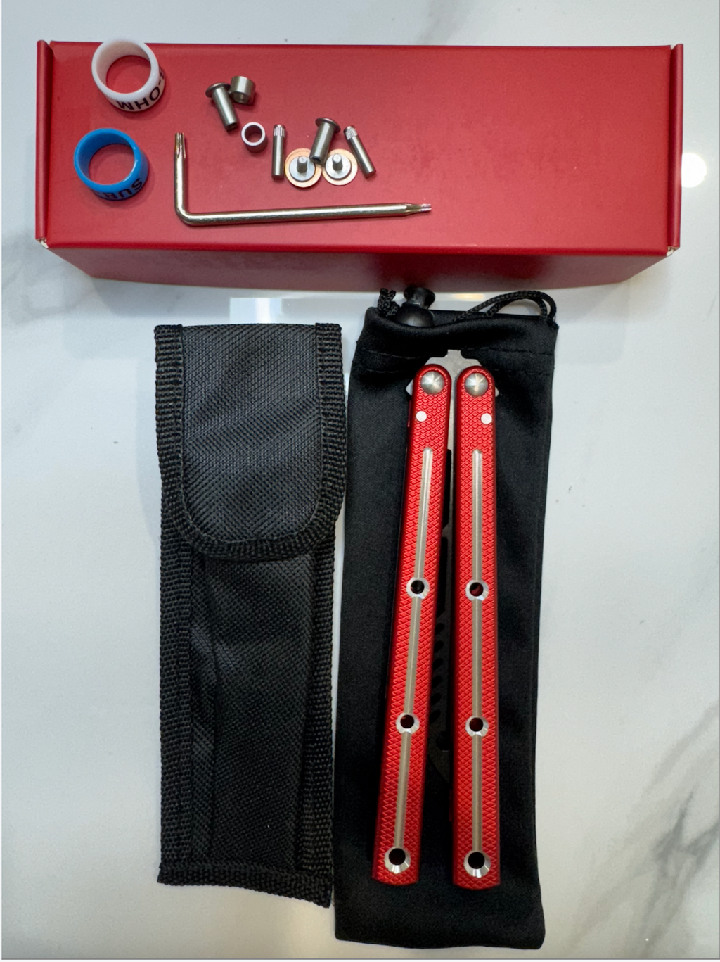 Butterfly Safe Balisong Trainer "RED” SEA MONSTER PREMIUM QUALITY Free Shipping