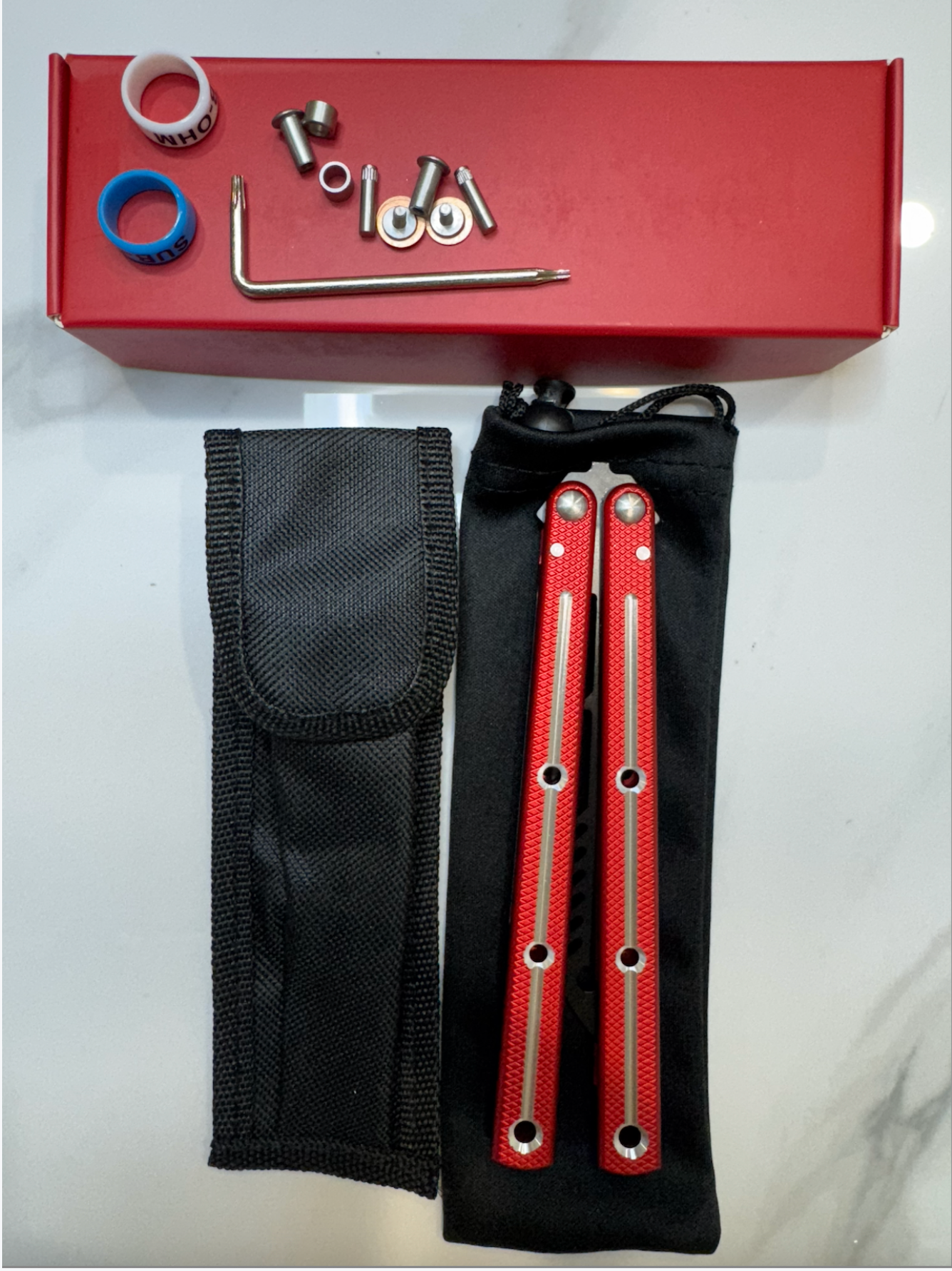 Butterfly Safe Balisong Trainer "RED” SEA MONSTER PREMIUM QUALITY Free Shipping