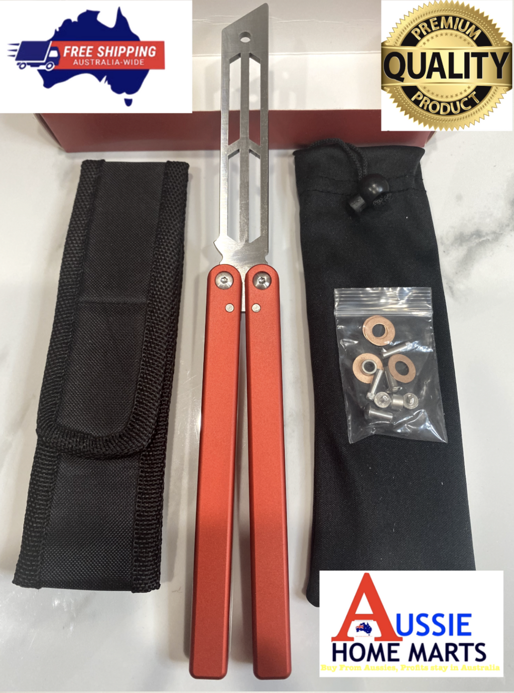 Butterfly Safe Balisong Trainer “RED MACKEREL" PREMIUM QUALITY Free Shipping