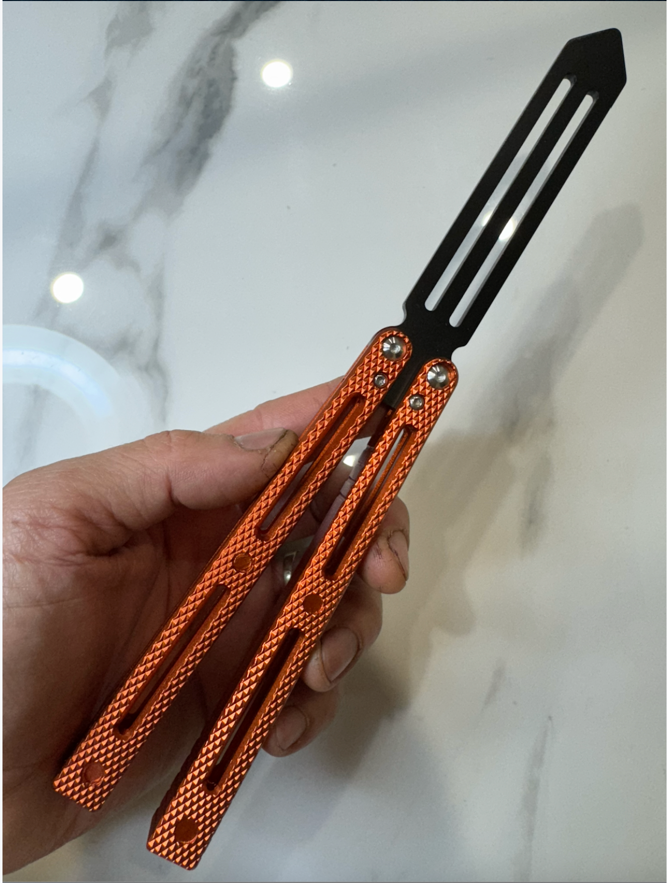 Butterfly BALISONG Trainer RATTLESNAKE Red Bl-Blade PREMIUM QUALITY Free Shipping
