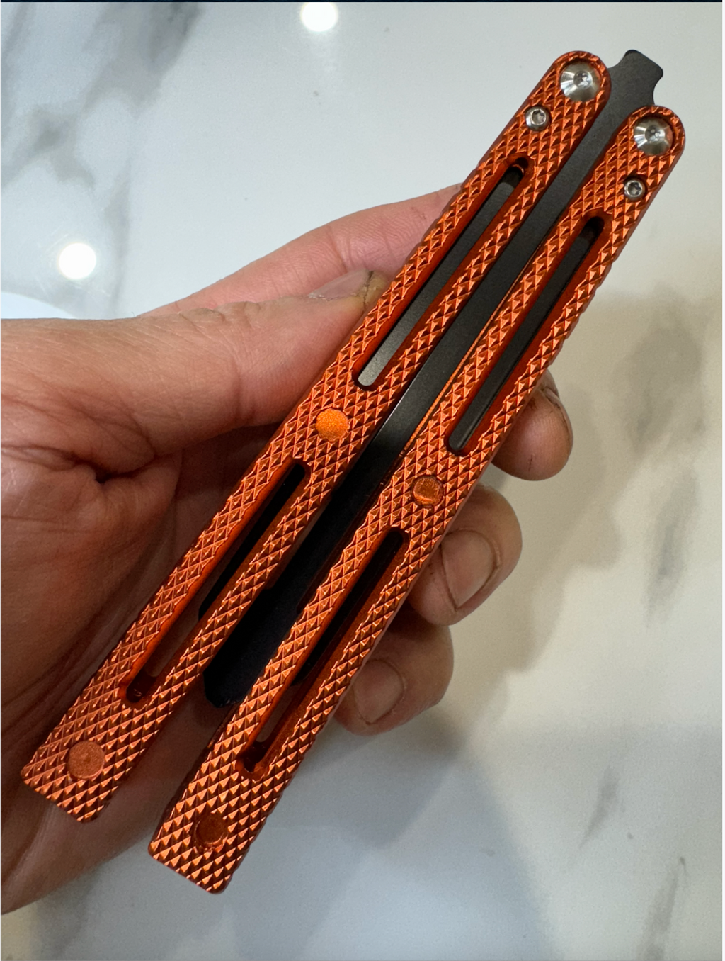 Butterfly BALISONG Trainer RATTLESNAKE Red Bl-Blade PREMIUM QUALITY Free Shipping