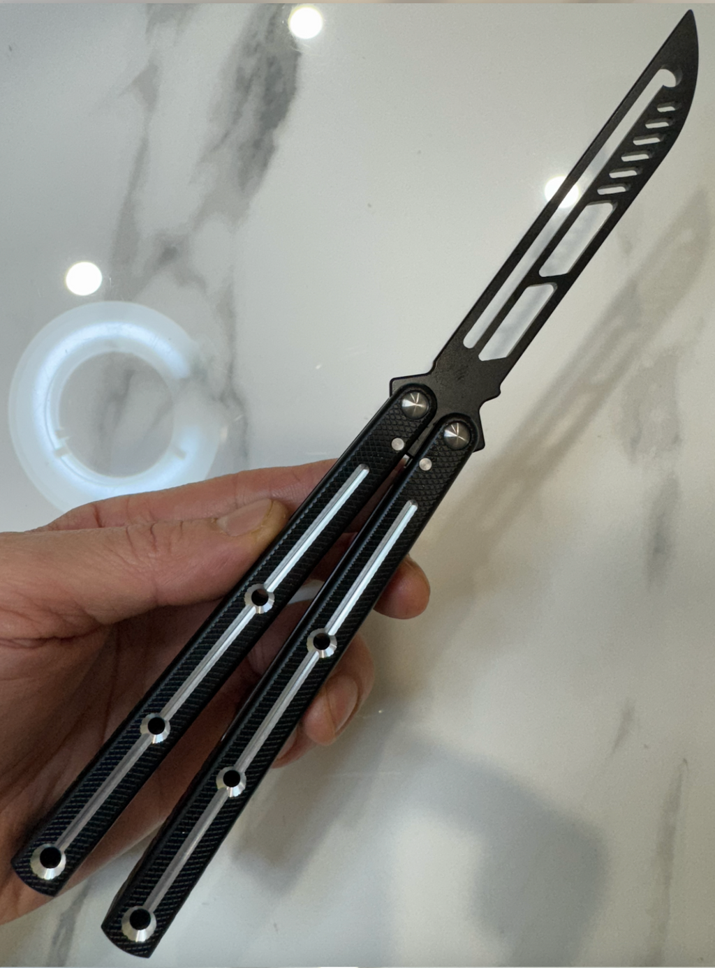 Butterfly Safe Balisong Trainer "BLACK” SEA MONSTER PREMIUM QUALITY Free Shipping