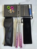Butterfly Durable Balisong Trainer SEA-DRAGON Purple/Silver PREMIUM QUALITY Free Shipping