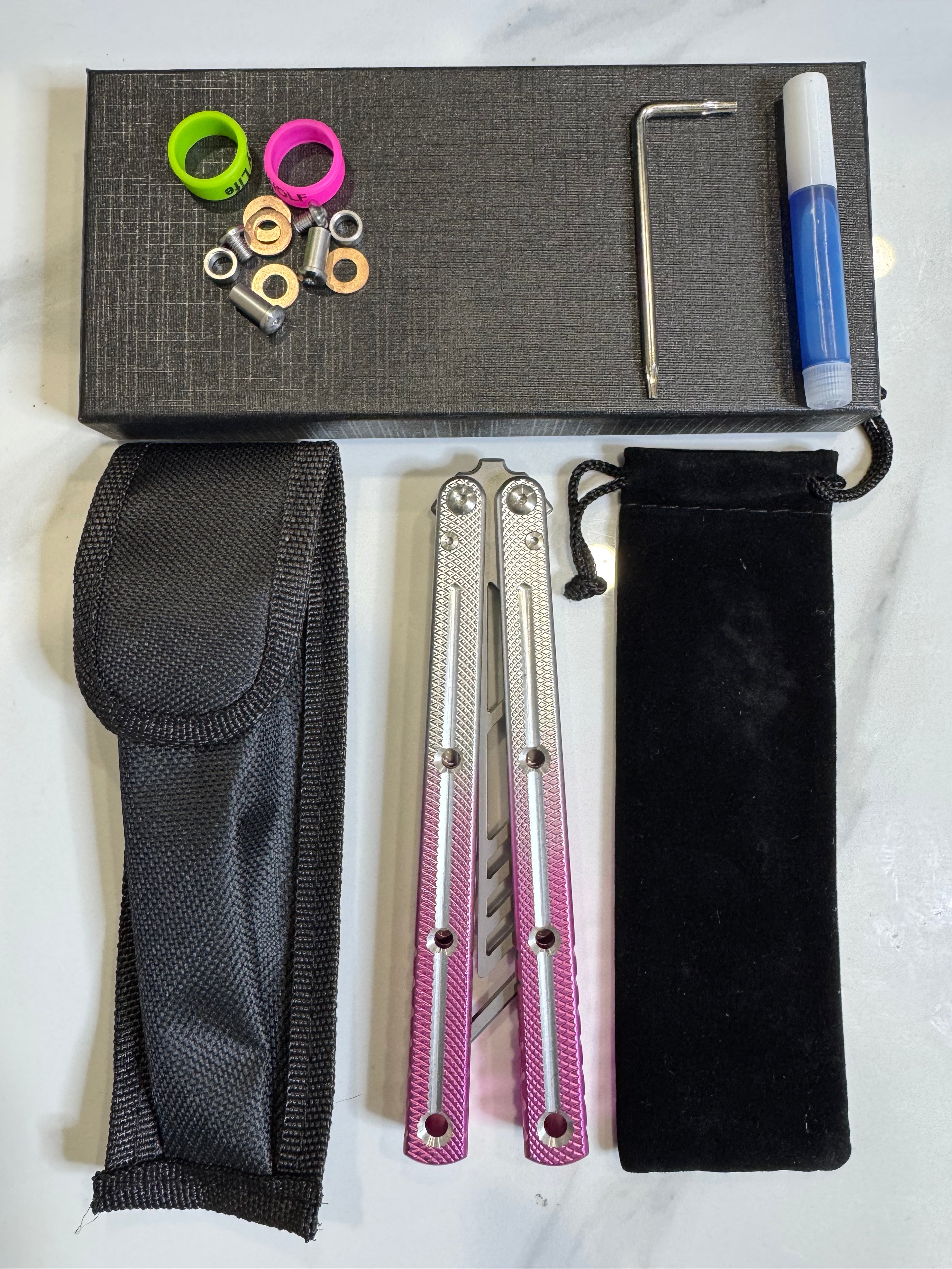 Butterfly Durable Balisong Trainer SEA-DRAGON Purple/Silver PREMIUM QUALITY Free Shipping