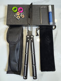 Butterfly Durable Balisong Trainer SEA-DRAGON Black/BlackV2 PREMIUM QUALITY Free Shipping