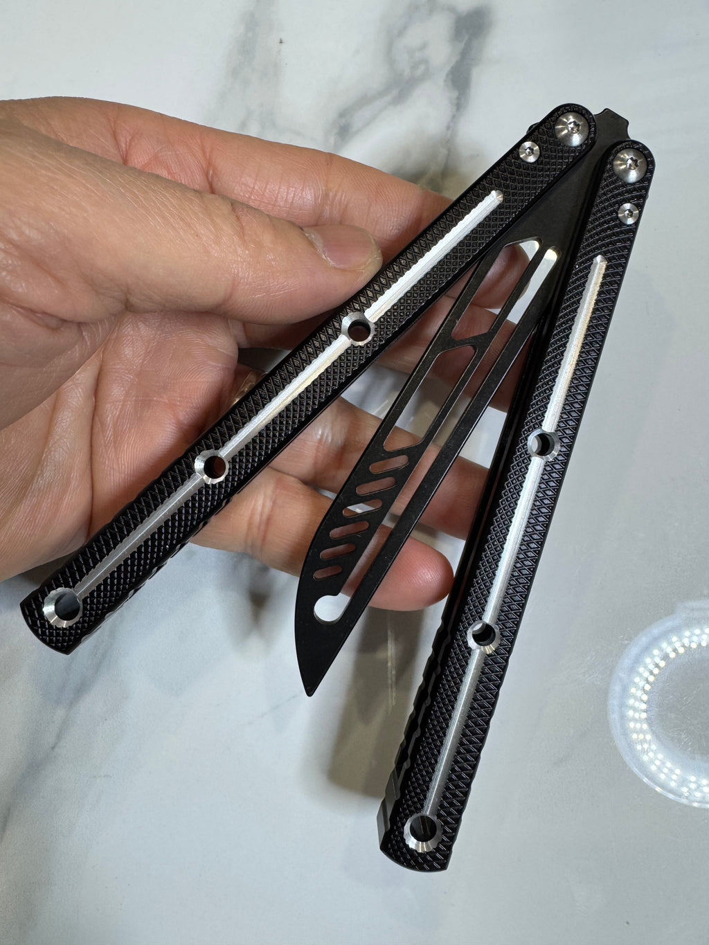 Butterfly Durable Balisong Trainer SEA-DRAGON Black/BlackV2 PREMIUM QUALITY Free Shipping
