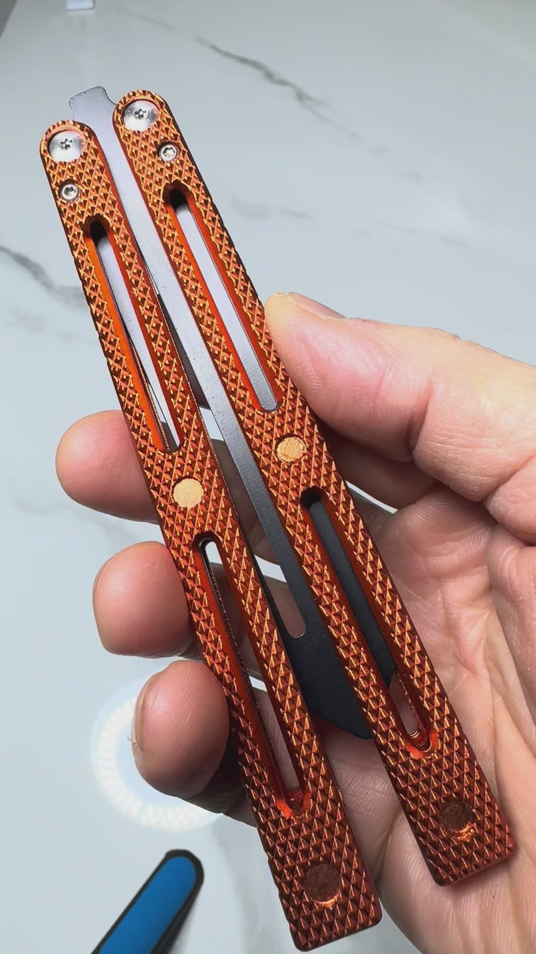 Butterfly BALISONG Trainer RATTLESNAKE Brown Bl-Blade PREMIUM QUALITY Free Shipping