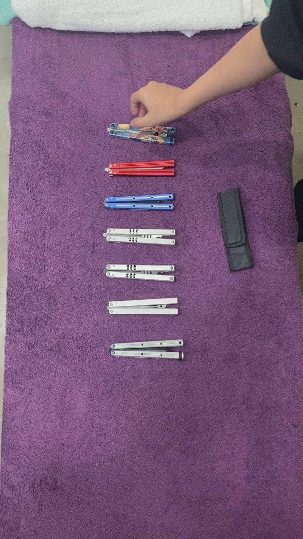 SEA SNAKE Full Aluminium Alloy Blue/Purple Silver blunt blade Safe Balisong Trainer PREMIUM QUALITY Free Fast Shipping