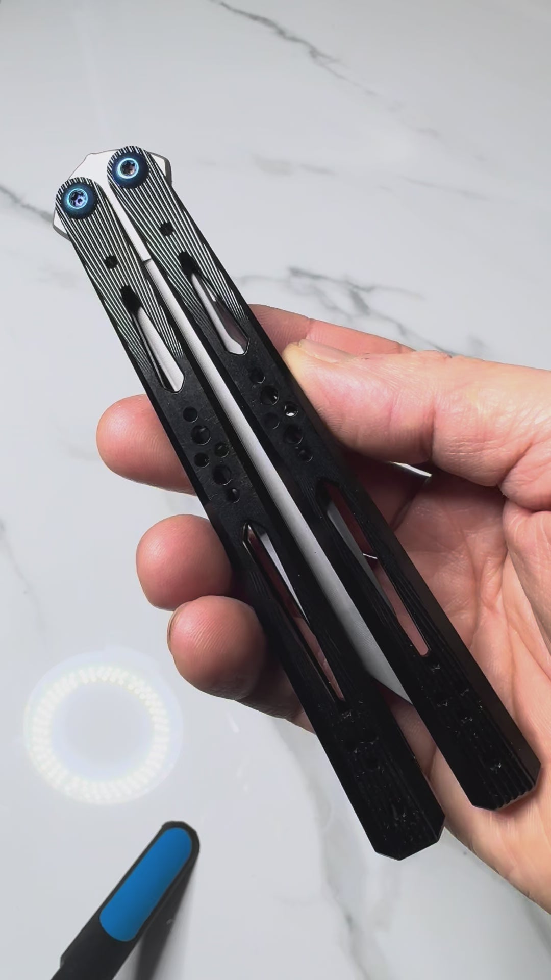 Butterfly Live Blade Balisong SEA HAWK Black/Grey FREE SHIPPING Great Gift Ideas Age 18+ only