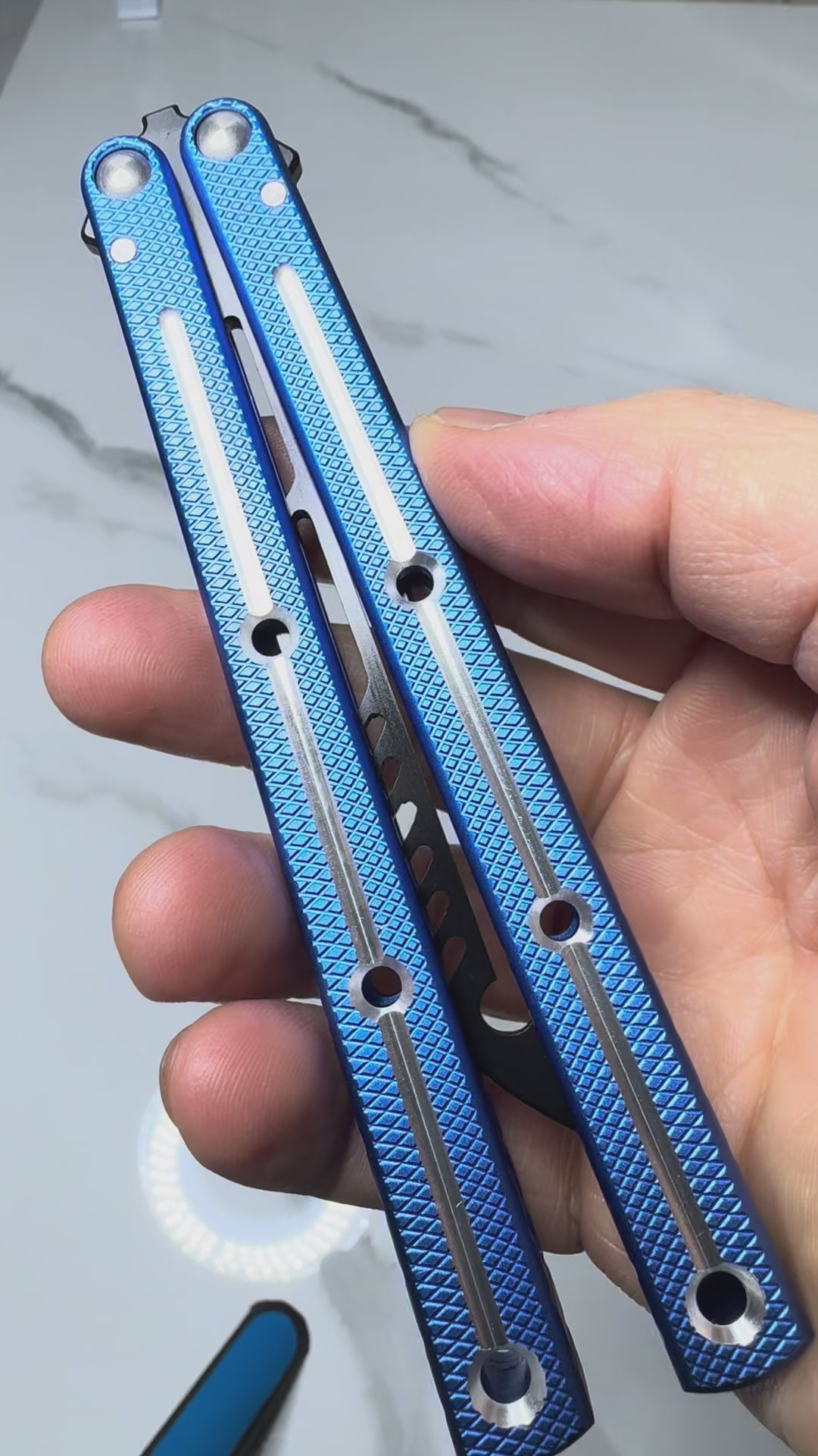 Butterfly Safe Balisong Trainer "BLUE” SEA MONSTER PREMIUM QUALITY Free Shipping