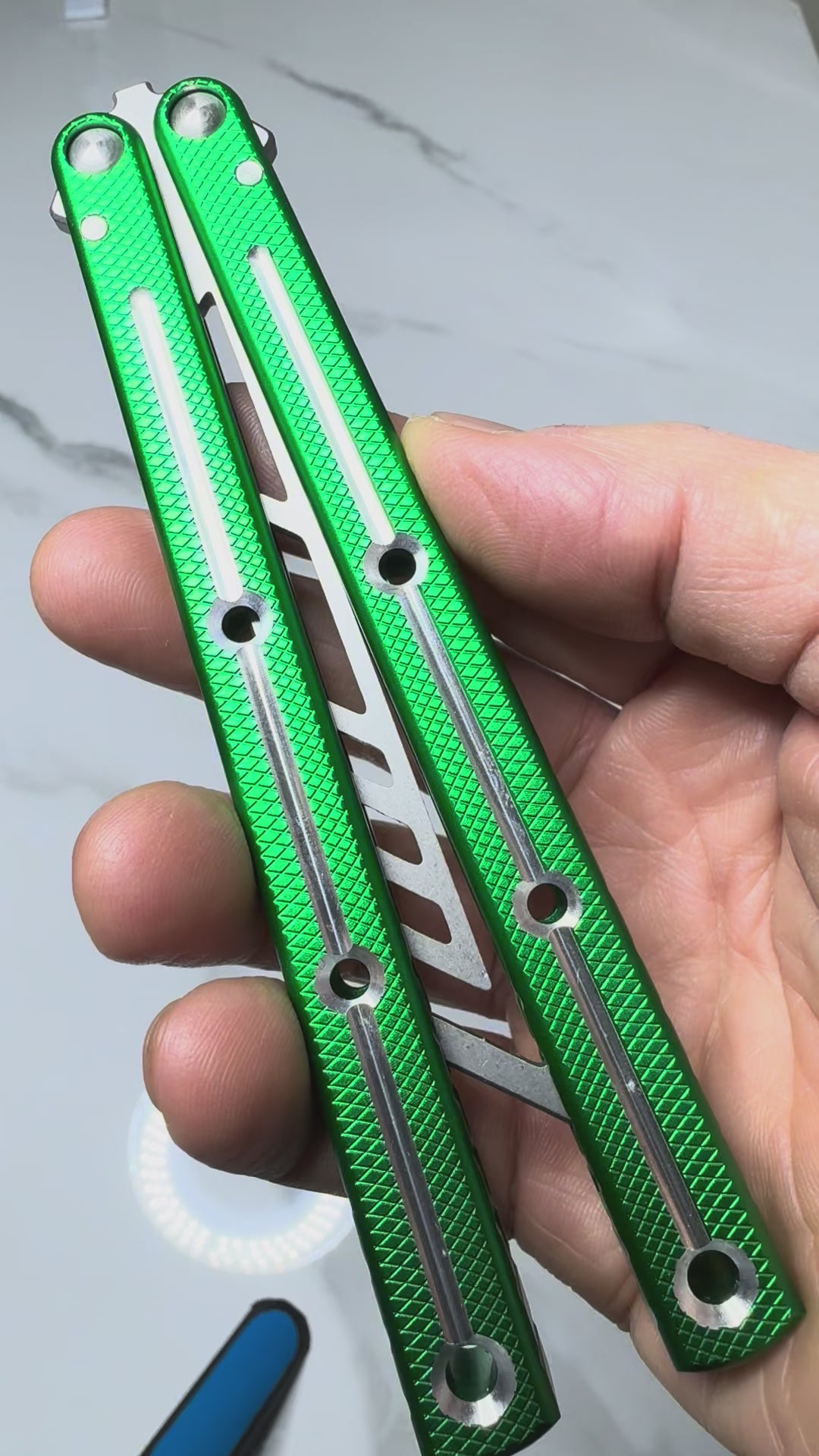 Butterfly Durable Balisong Trainer "Green/Silver blade" SEA-DRAGON PREMIUM QUALITY Free Shipping