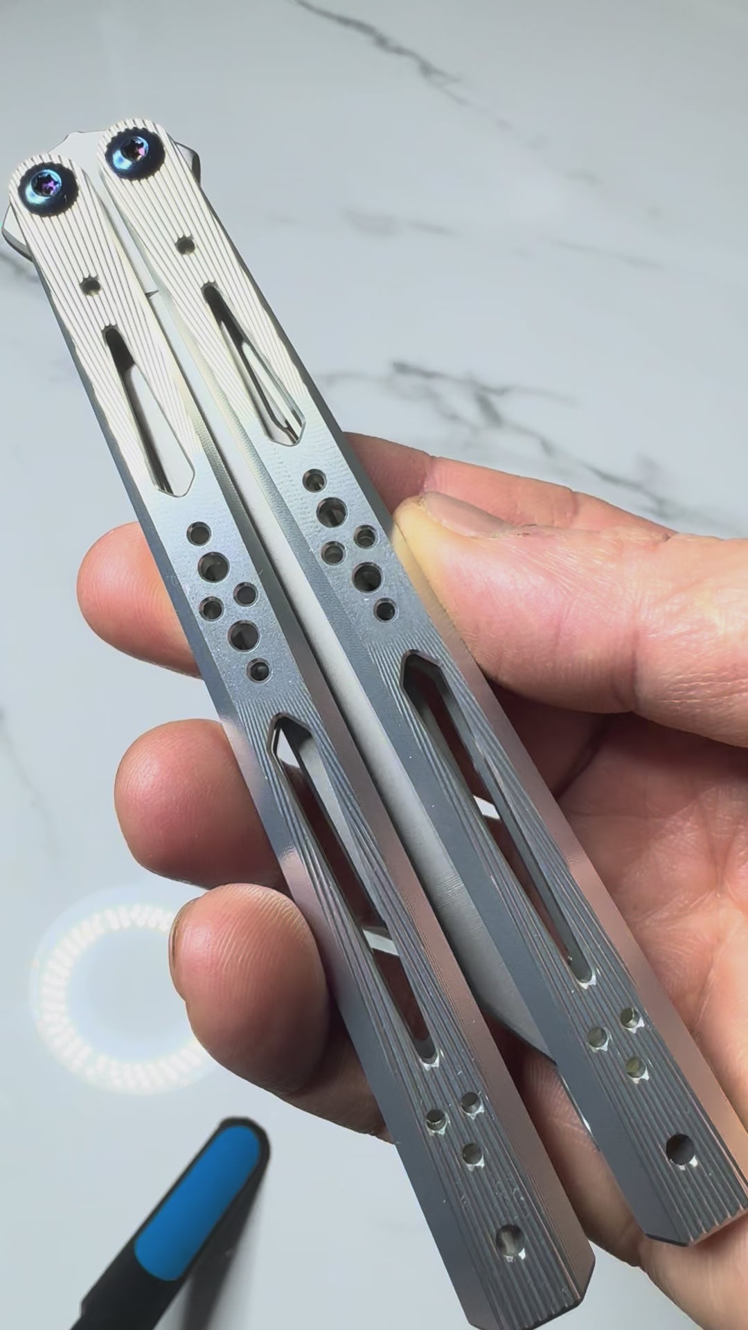 Butterfly Live Blade Balisong SEA HAWK Silver/Grey FREE SHIPPING Great Gift Ideas Age 18+ only