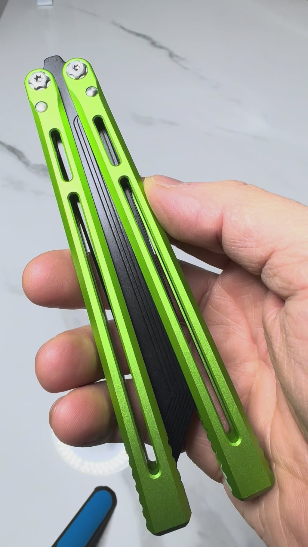 SEA SNAKE Full Aluminium Alloy Green/Black blunt blade Safe Balisong Trainer PREMIUM QUALITY Free Fast Shipping