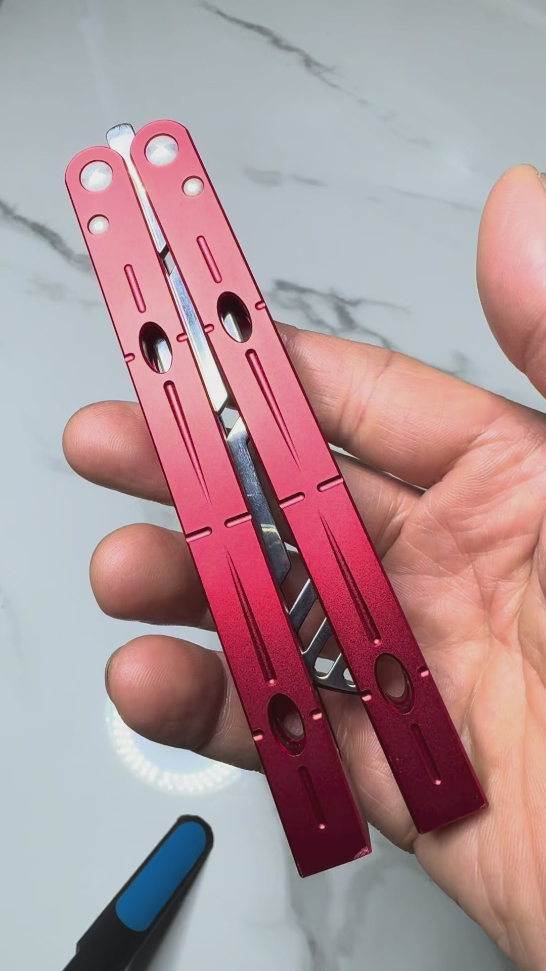Butterfly BALISONG Trainer SERPENTS Red Tanto Blade PREMIUM QUALITY Free Ship